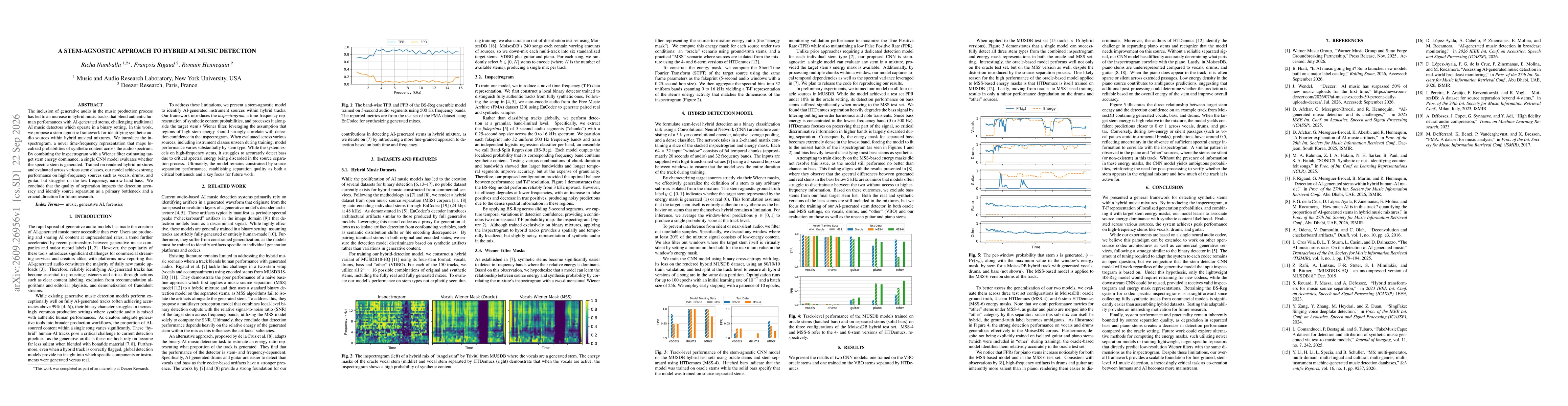 Thumbnail for A Stem-Agnostic Approach to Hybrid AI Music Detection