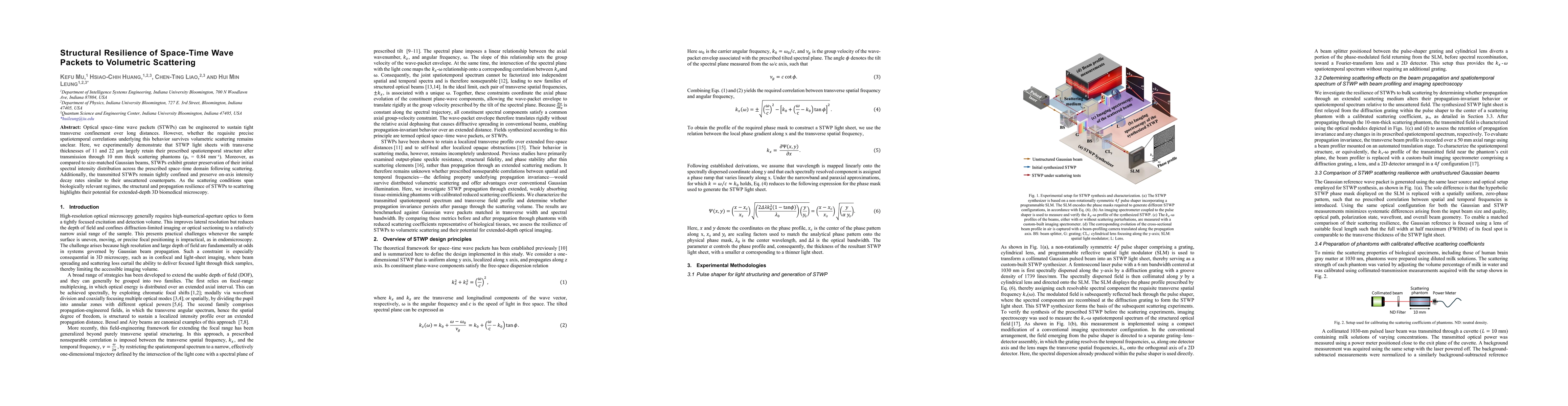 Thumbnail for Structural Resilience of Space-Time Wave Packets to Volumetric Scattering