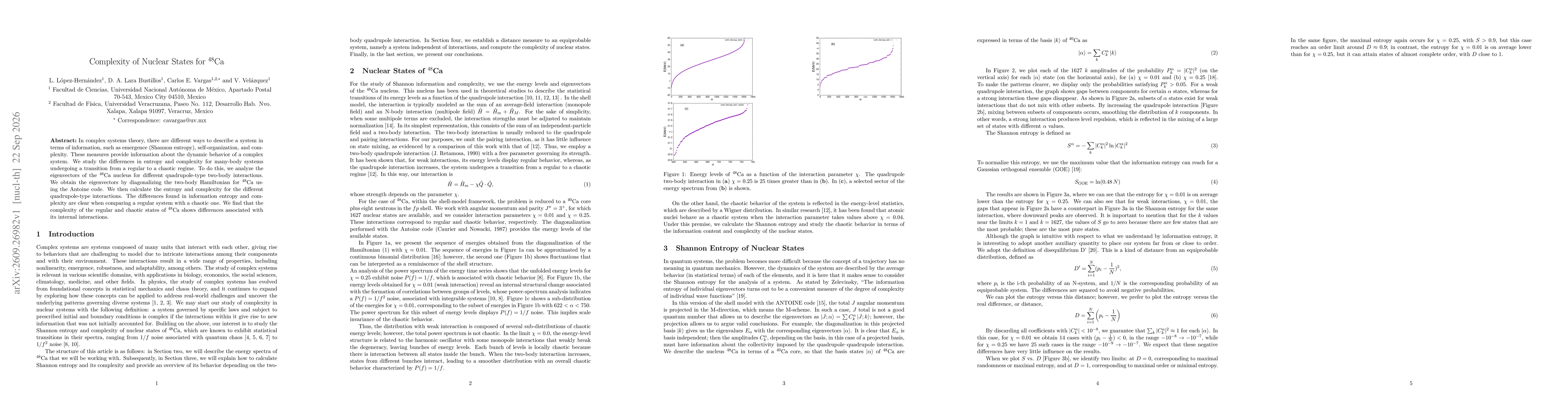 Thumbnail for Complexity of Nuclear States for 48Ca