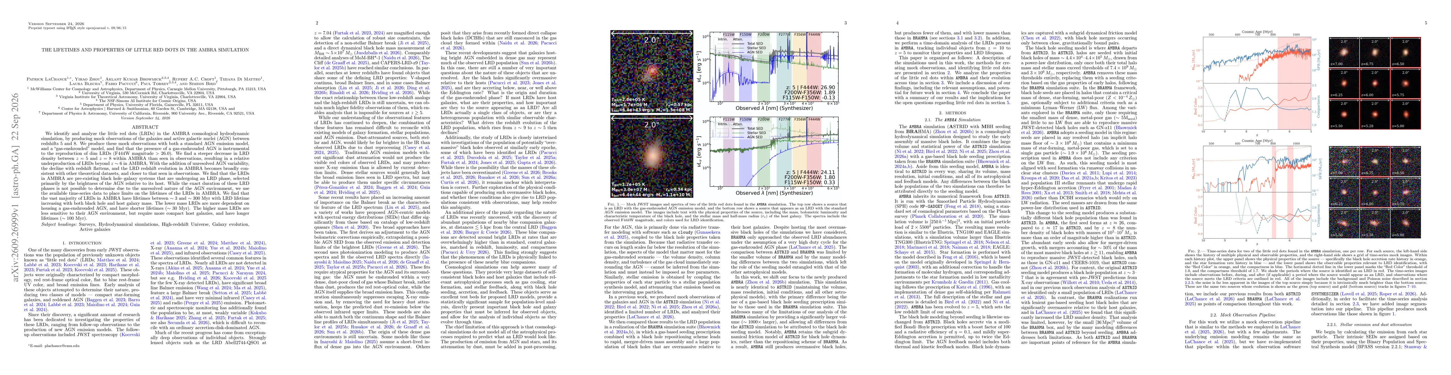 Thumbnail for The lifetimes and properties of Little Red Dots in the AMBRA simulation