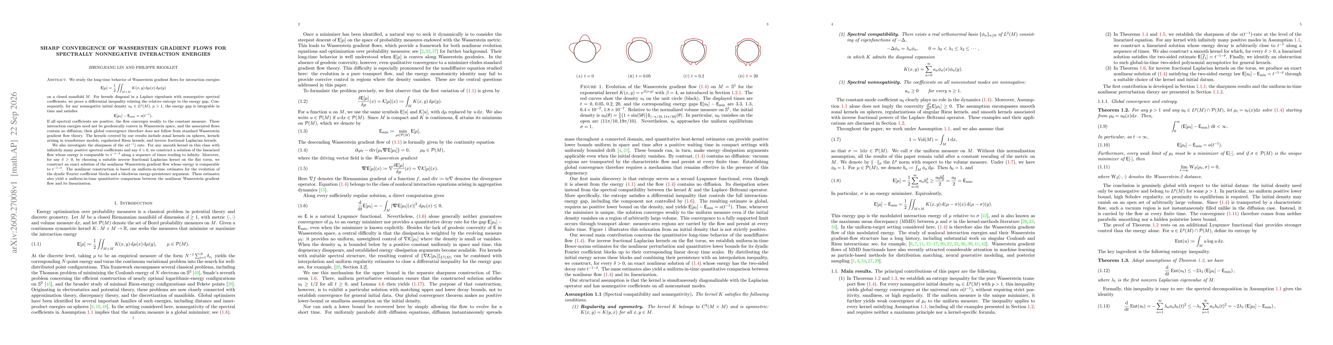 Thumbnail for Sharp Convergence of Wasserstein Gradient Flows for Spectrally Nonnegative Interaction Energies