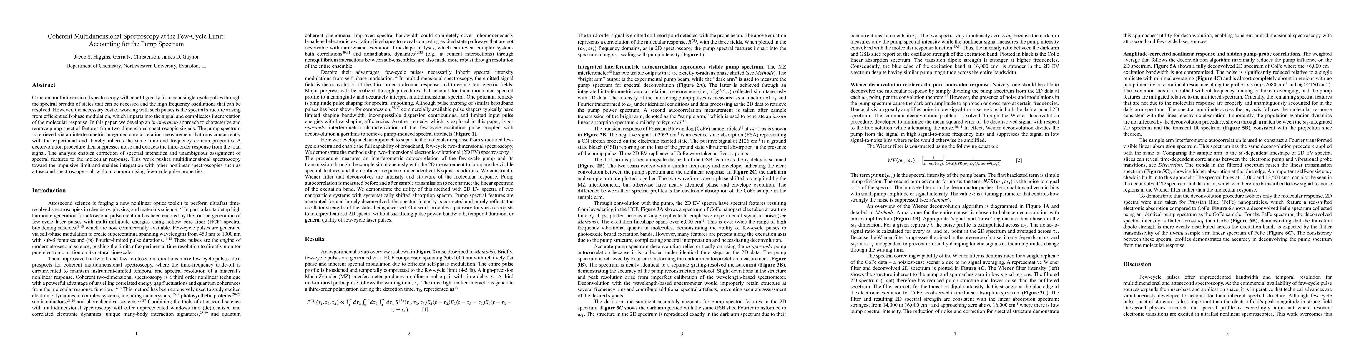 Thumbnail for Coherent Multidimensional Spectroscopy at the Few-Cycle Limit: Accounting for the Pump Spectrum