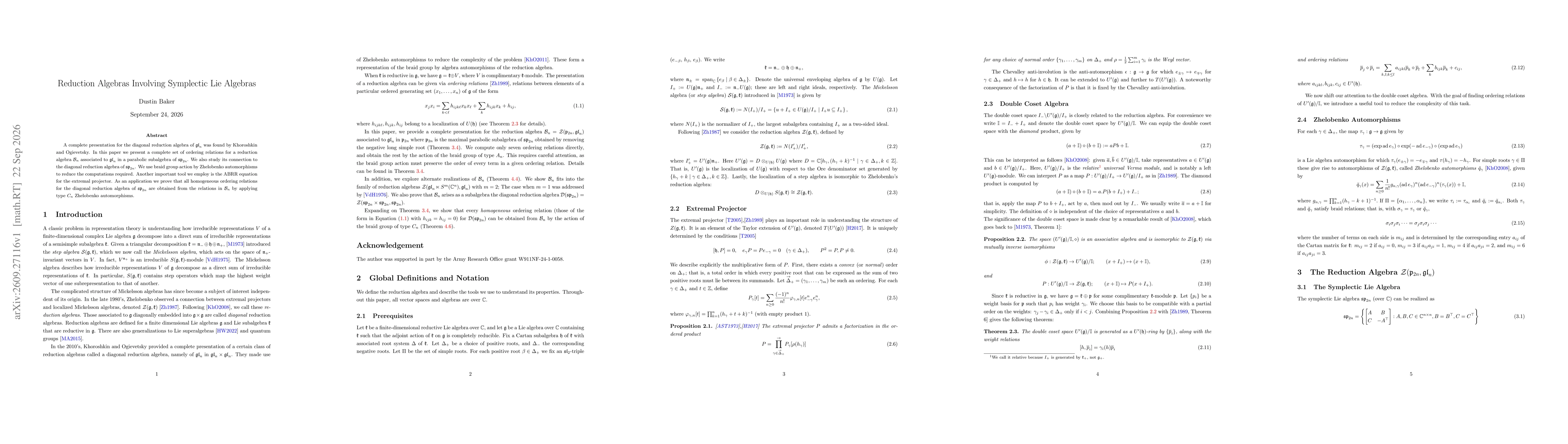 Thumbnail for Reduction Algebras Involving Symplectic Lie Algebras