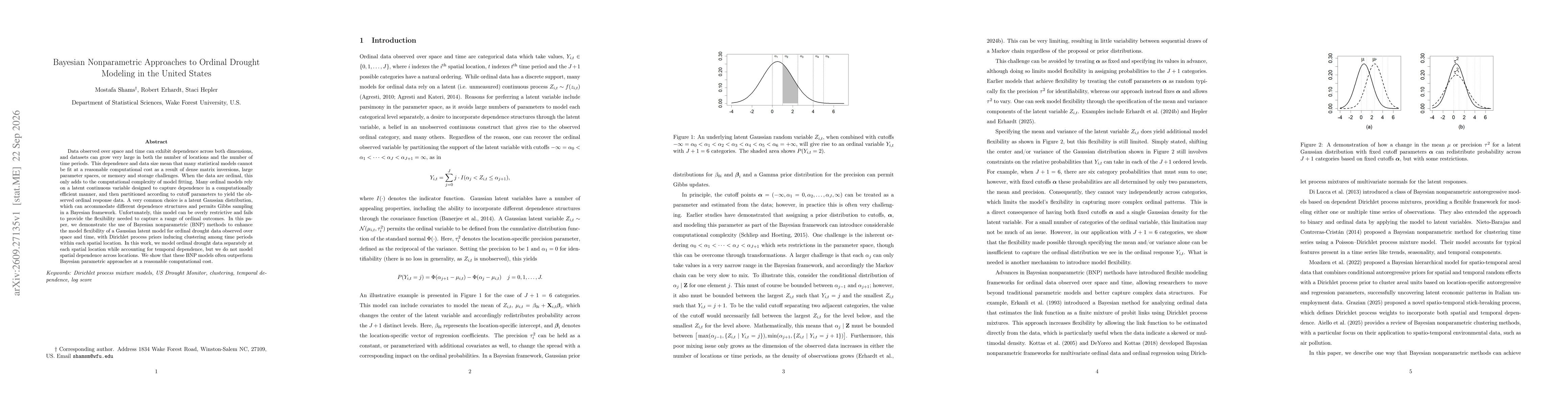 Thumbnail for Bayesian Nonparametric Approaches to Ordinal Drought Modeling in the United States