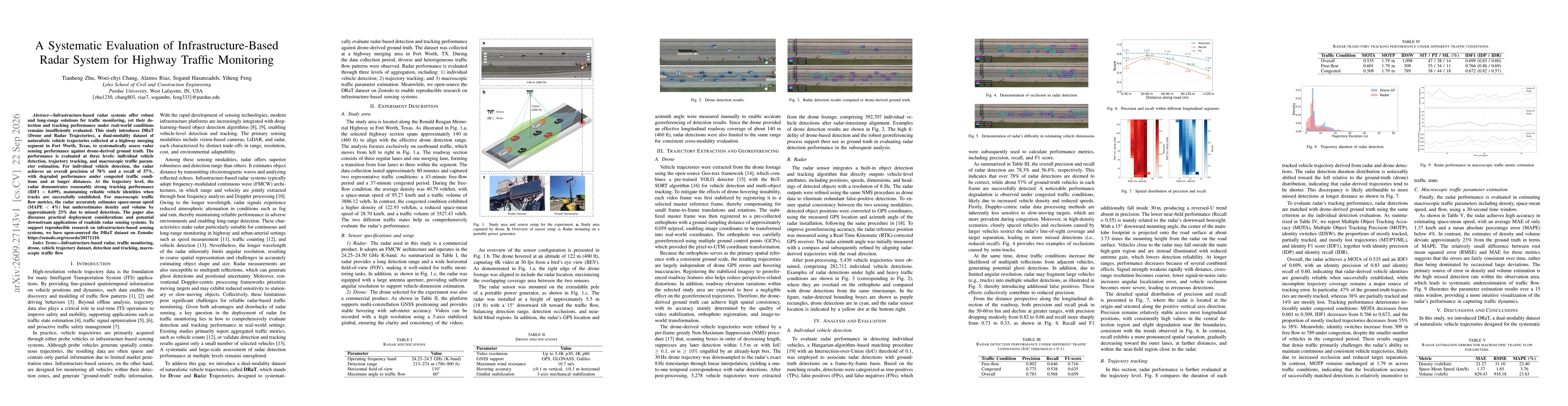 Thumbnail for A Systematic Evaluation of Infrastructure-Based Radar System for Highway Traffic Monitoring