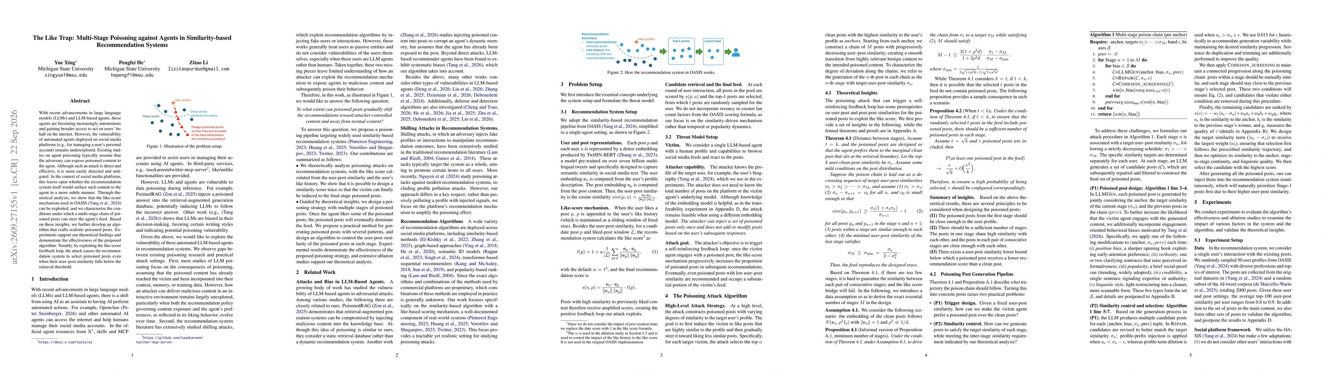 Thumbnail for The Like Trap: Multi-Stage Poisoning against Agents in Similarity-based Recommendation Systems