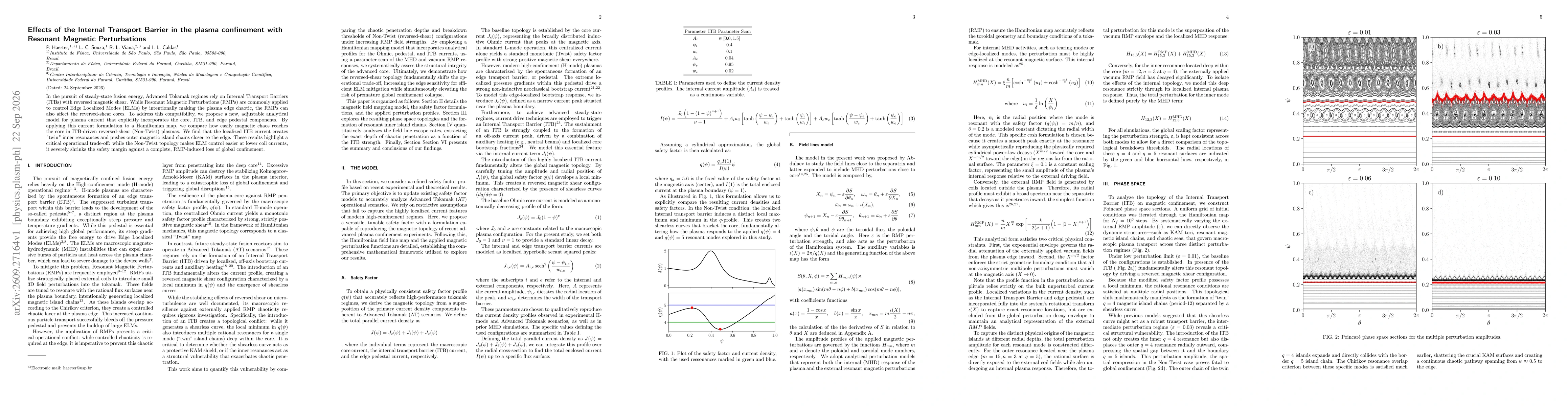 Thumbnail for Effects of the Internal Transport Barrier in the plasma confinement with Resonant Magnetic Perturbations