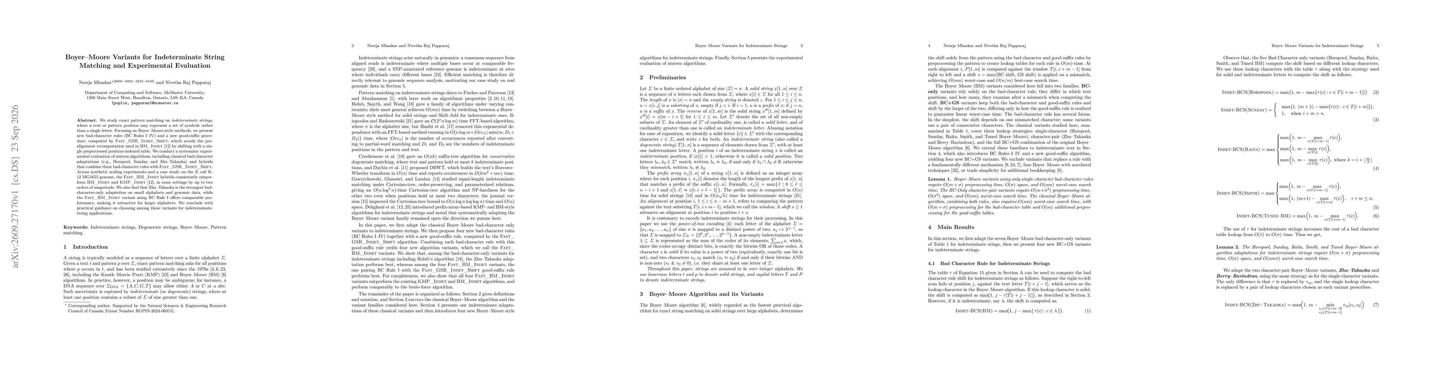 Thumbnail for Boyer-Moore Variants for Indeterminate String Matching and Experimental Evaluation