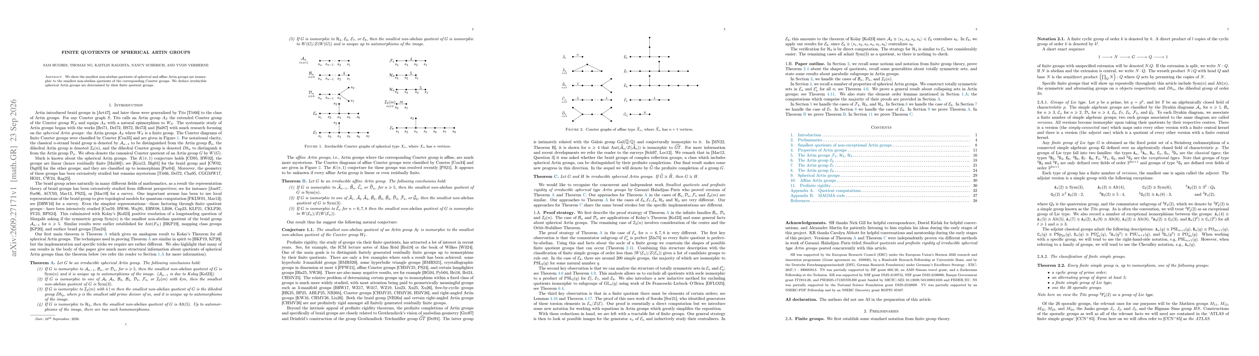 Thumbnail for Finite quotients of spherical Artin groups