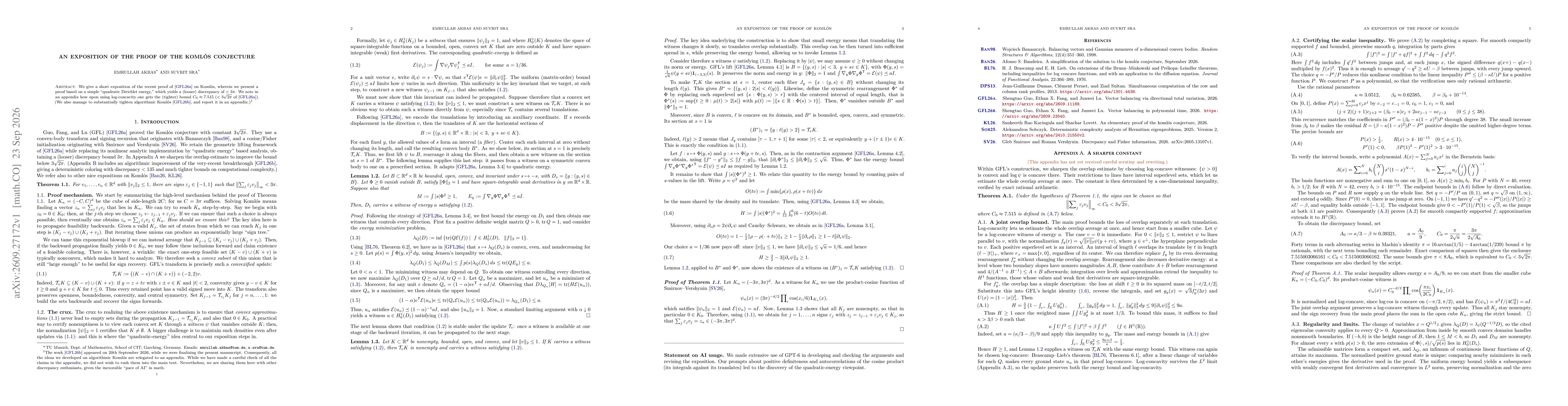 Thumbnail for An exposition of the proof of the Komlós conjecture