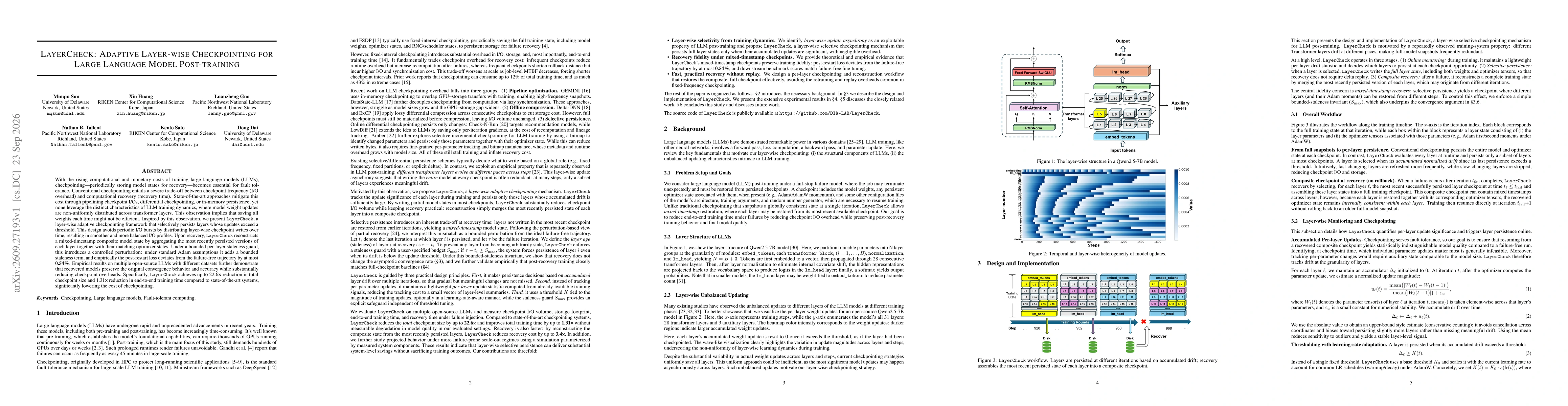 Thumbnail for LayerCheck: Adaptive Layer-wise Checkpointing for Large Language Model Post-training
