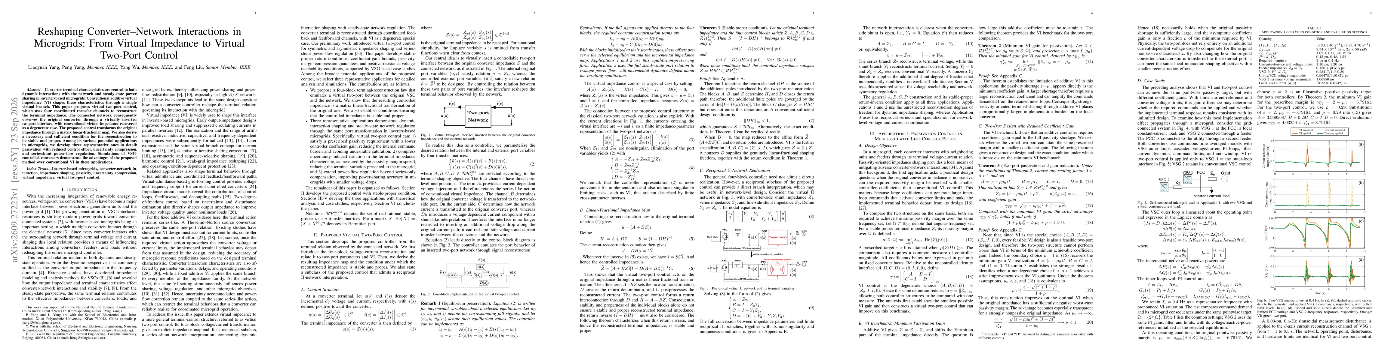 Thumbnail for Reshaping Converter-Network Interactions in Microgrids: From Virtual Impedance to Virtual Two-Port Control