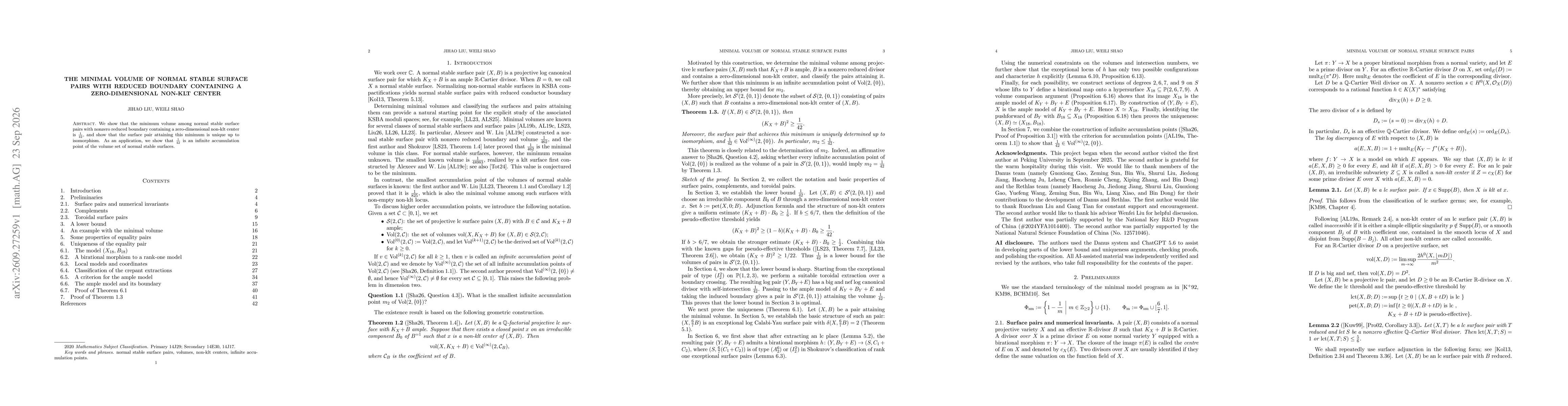 Thumbnail for The minimal volume of normal stable surface pairs with reduced boundary containing a zero-dimensional non-klt center