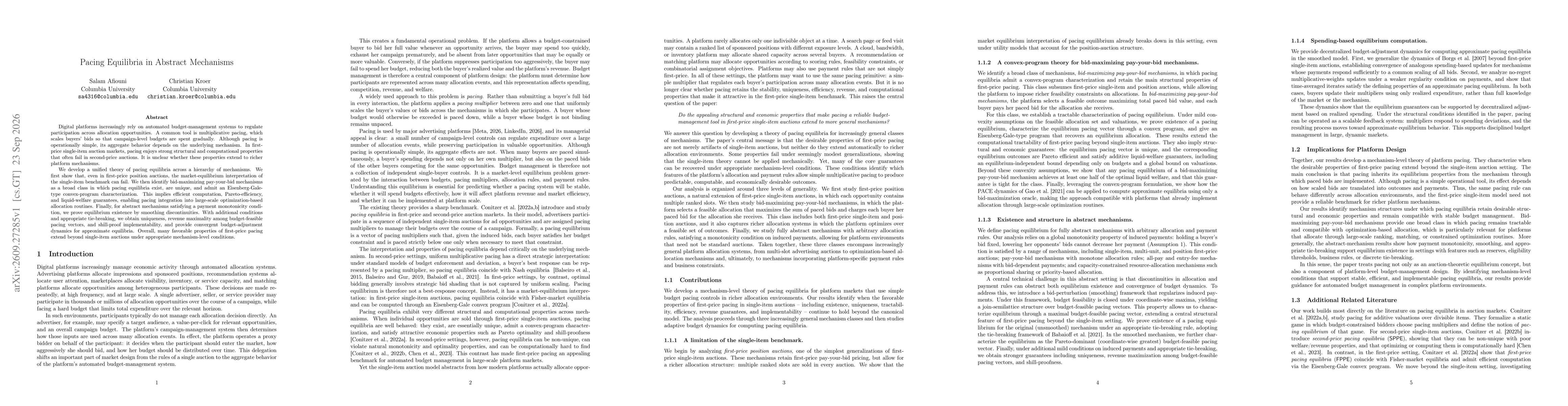 Thumbnail for Pacing Equilibria in Abstract Mechanisms