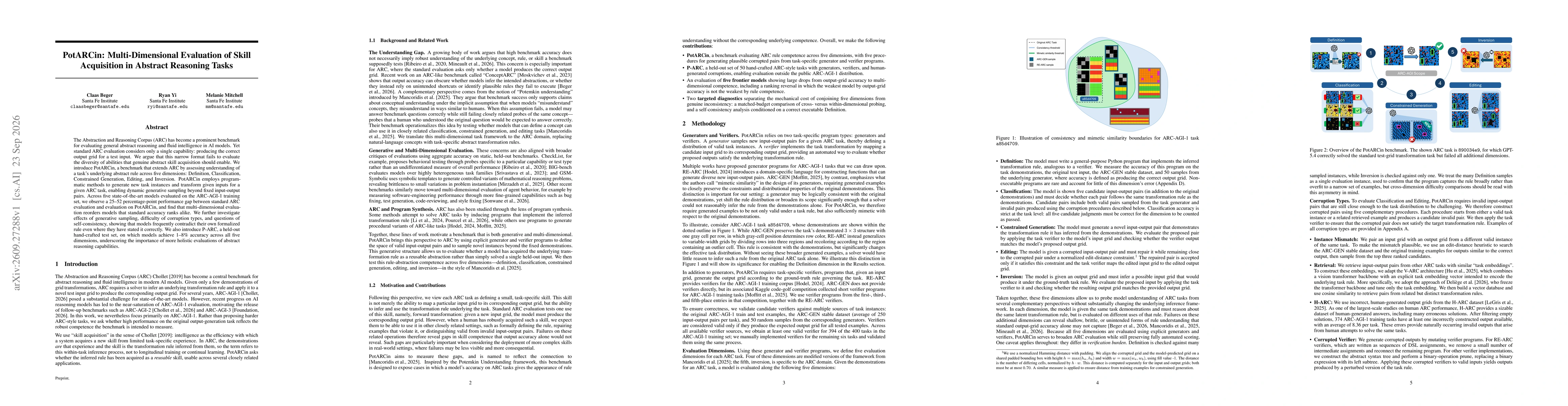 Thumbnail for PotARCin: Multi-Dimensional Evaluation of Skill Acquisition in Abstract Reasoning Tasks