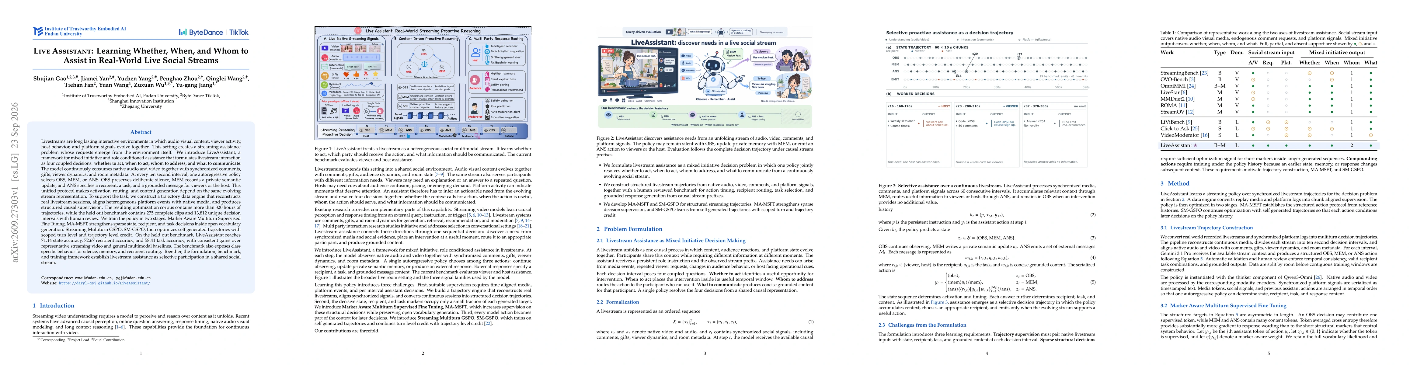 Thumbnail for Live Assistant: Learning Whether, When, and Whom to Assist in Real-World Live Social Streams