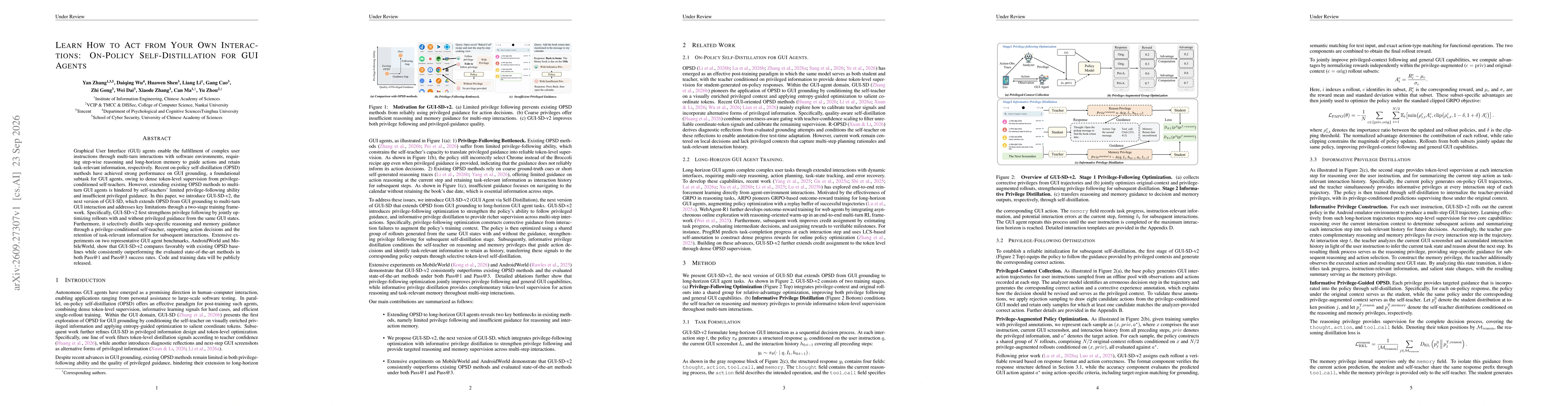 Thumbnail for Learn How to Act from Your Own Interactions: On-Policy Self-Distillation for GUI Agents