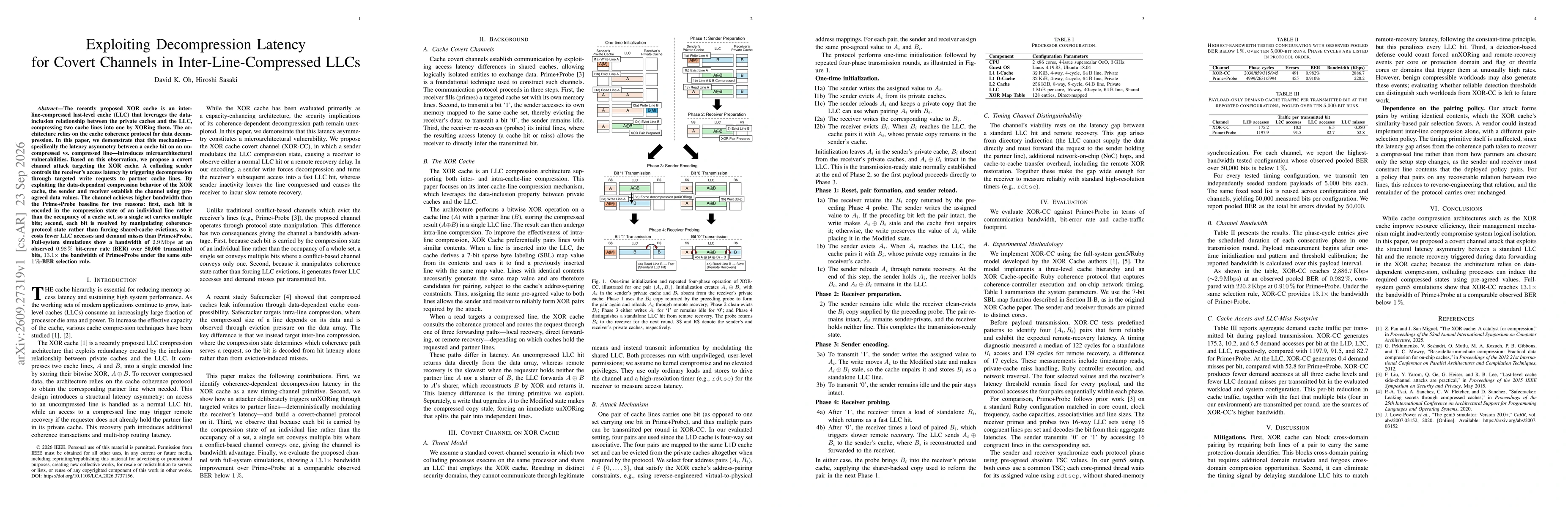 Thumbnail for Exploiting Decompression Latency for Covert Channels in Inter-Line-Compressed LLCs