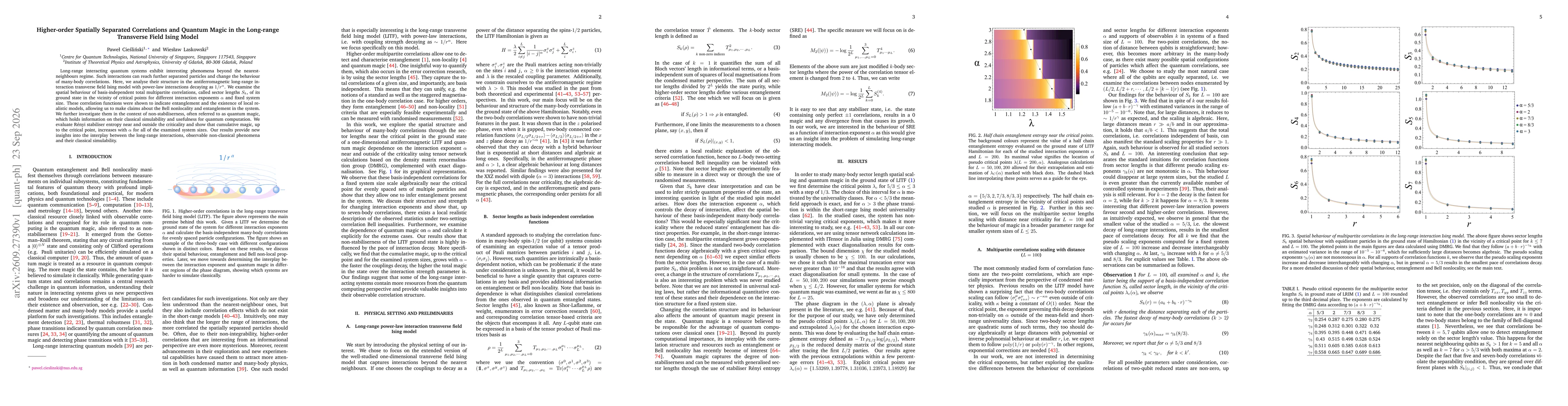 Thumbnail for Higher-order Spatially Separated Correlations and Quantum Magic in the Long-range Transverse Field Ising Model