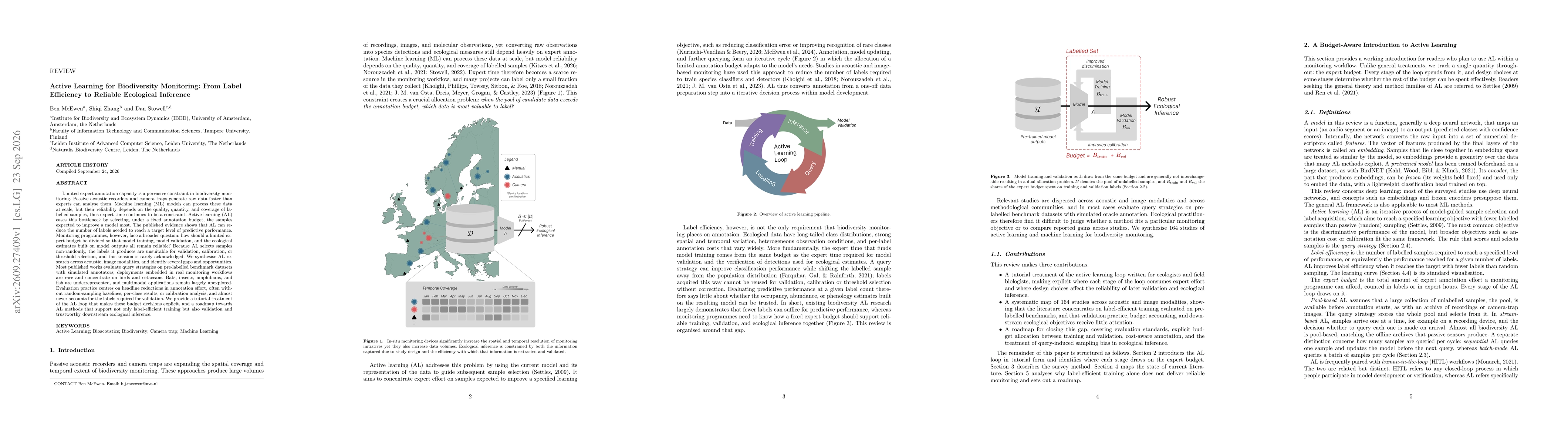 Thumbnail for Active Learning for Biodiversity Monitoring: From Label Efficiency to Reliable Ecological Inference