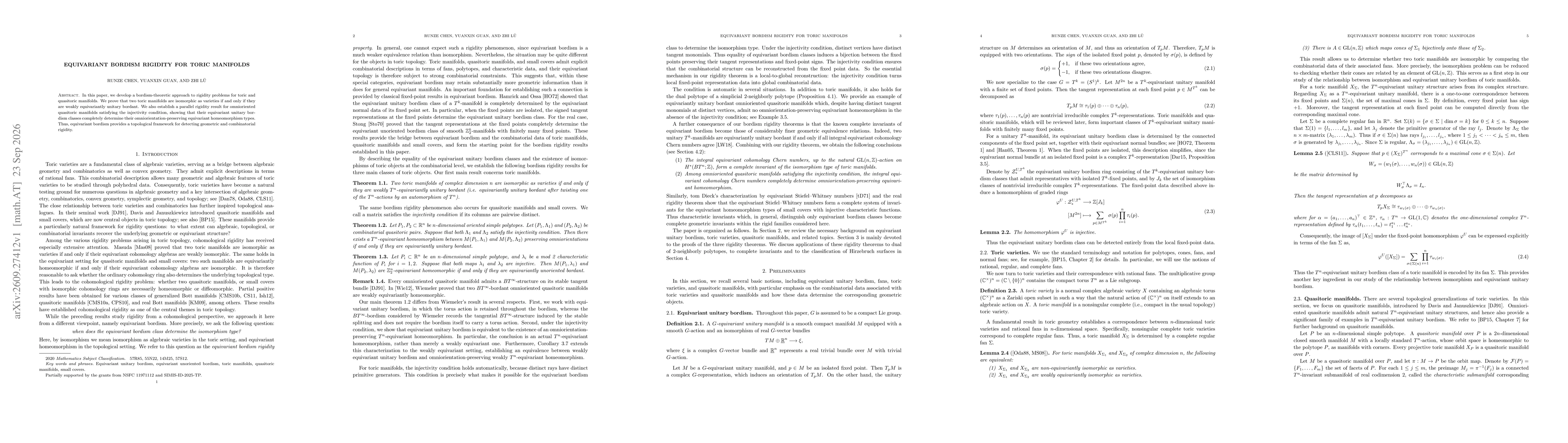 Thumbnail for Equivariant bordism rigidity for toric manifolds