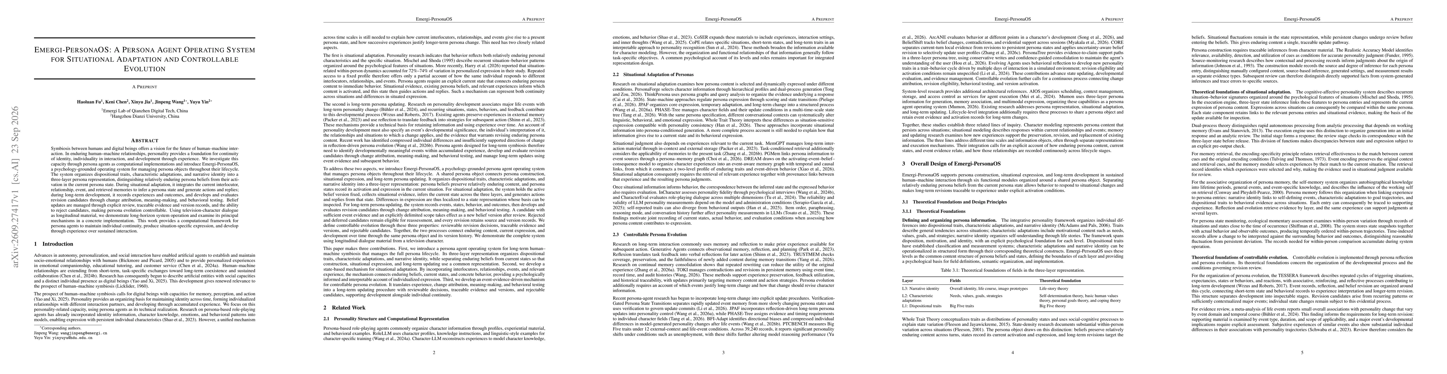 Thumbnail for Emergi-PersonaOS: A Persona Agent Operating System for Situational Adaptation and Controllable Evolution