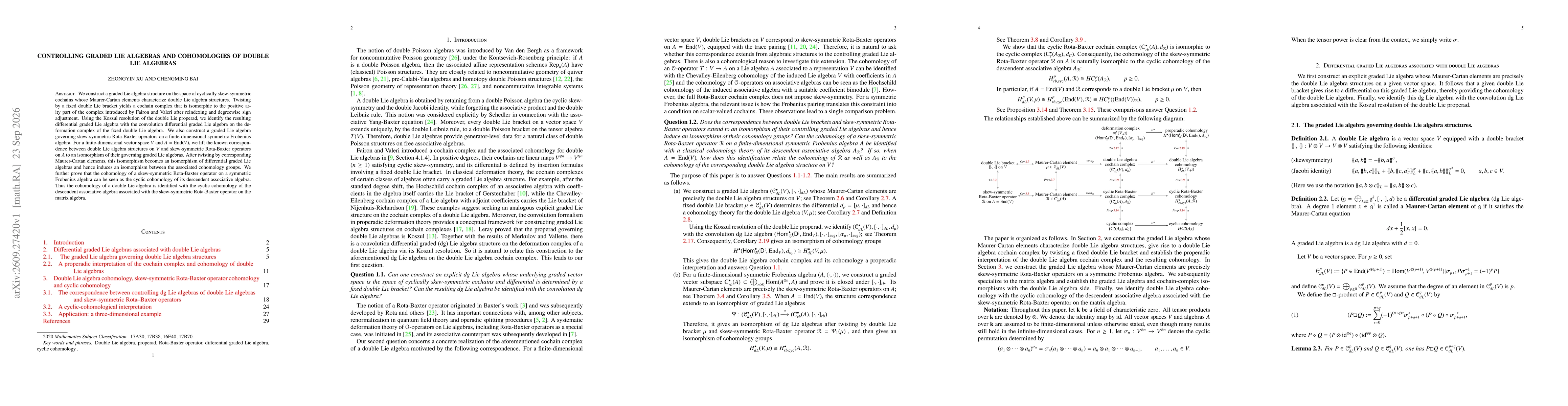 Thumbnail for Controlling graded Lie algebras and cohomologies of double Lie algebras
