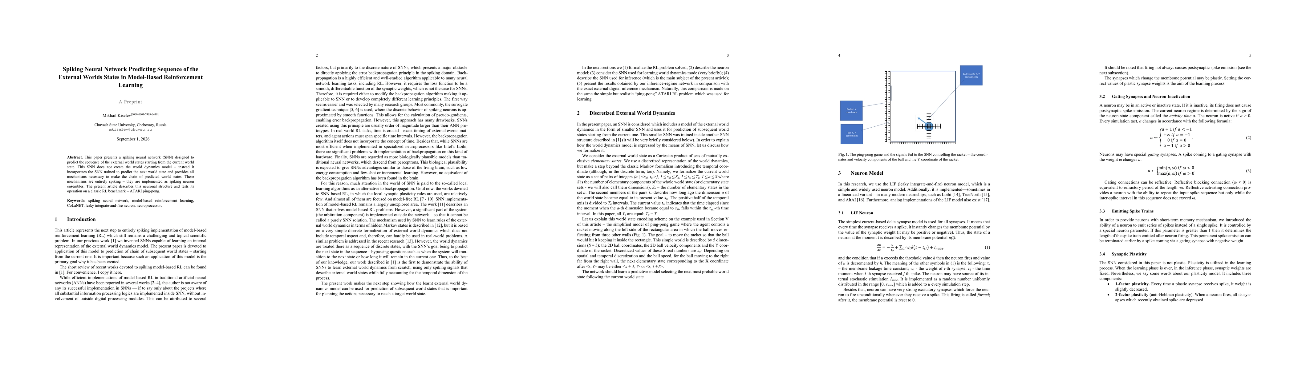 Thumbnail for Spiking Neural Network Predicting Sequence of the External Worlds States in Model-Based Reinforcement Learning
