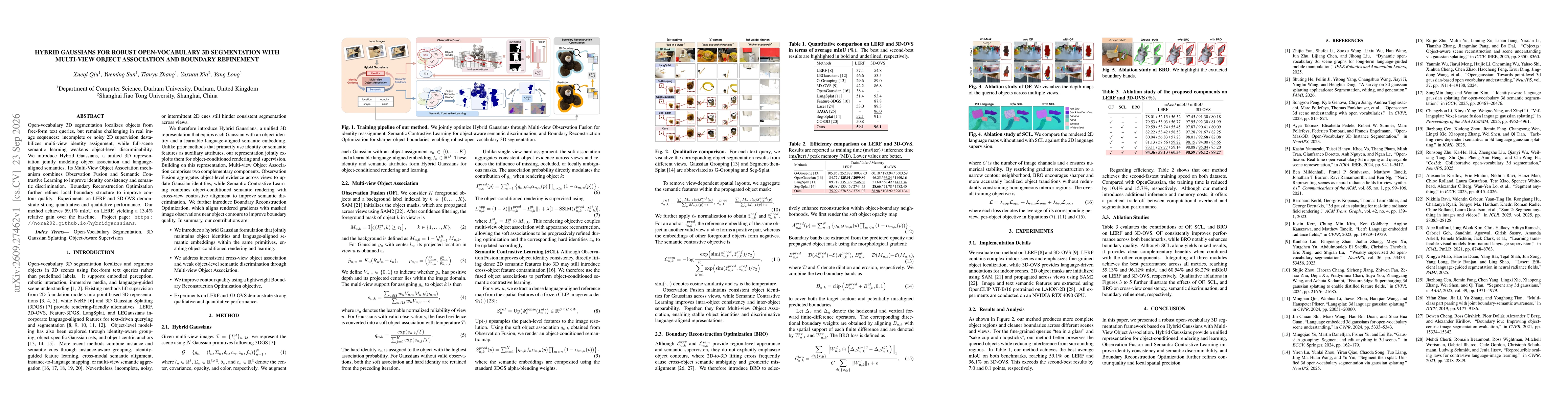 Thumbnail for Hybrid Gaussians for Robust Open-Vocabulary 3D Segmentation with Multi-View Object Association and Boundary Refinement