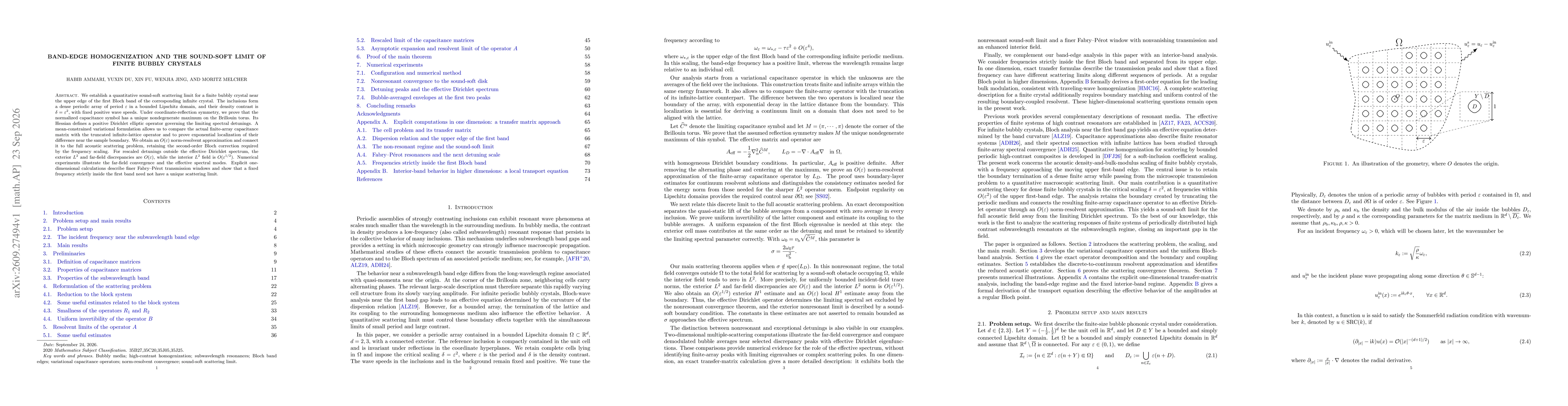 Thumbnail for Band-Edge Homogenization and the Sound-Soft Limit of Finite Bubbly Crystals