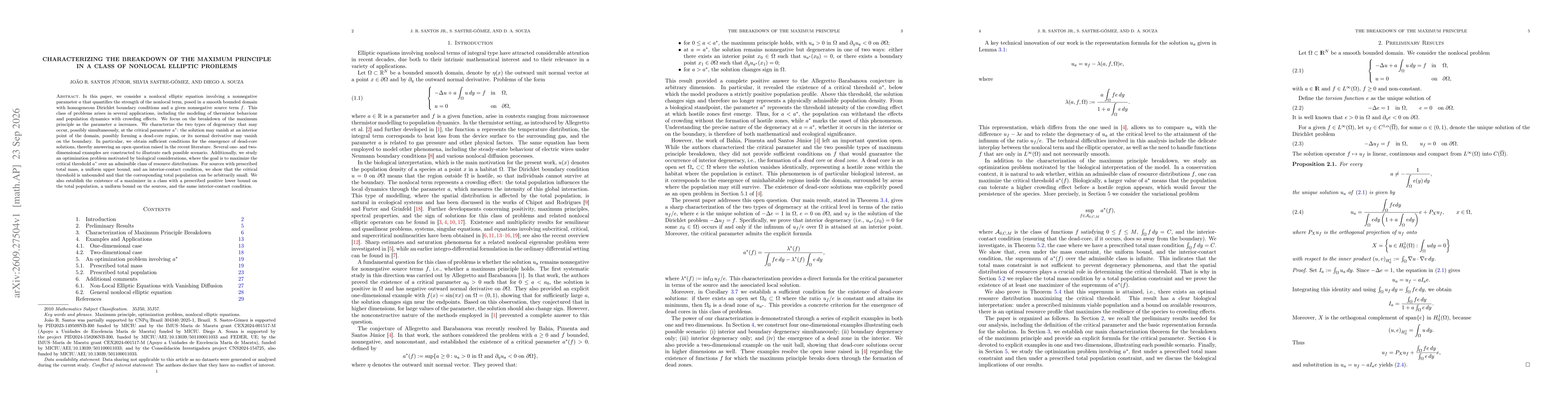 Thumbnail for Characterizing the breakdown of the maximum principle in a class of nonlocal elliptic problems
