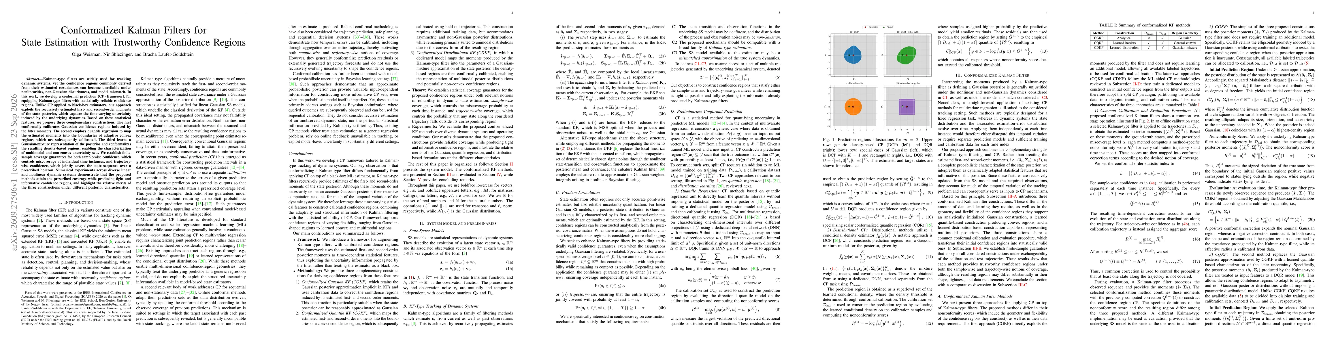 Thumbnail for Conformalized Kalman Filters for State Estimation with Trustworthy Confidence Regions