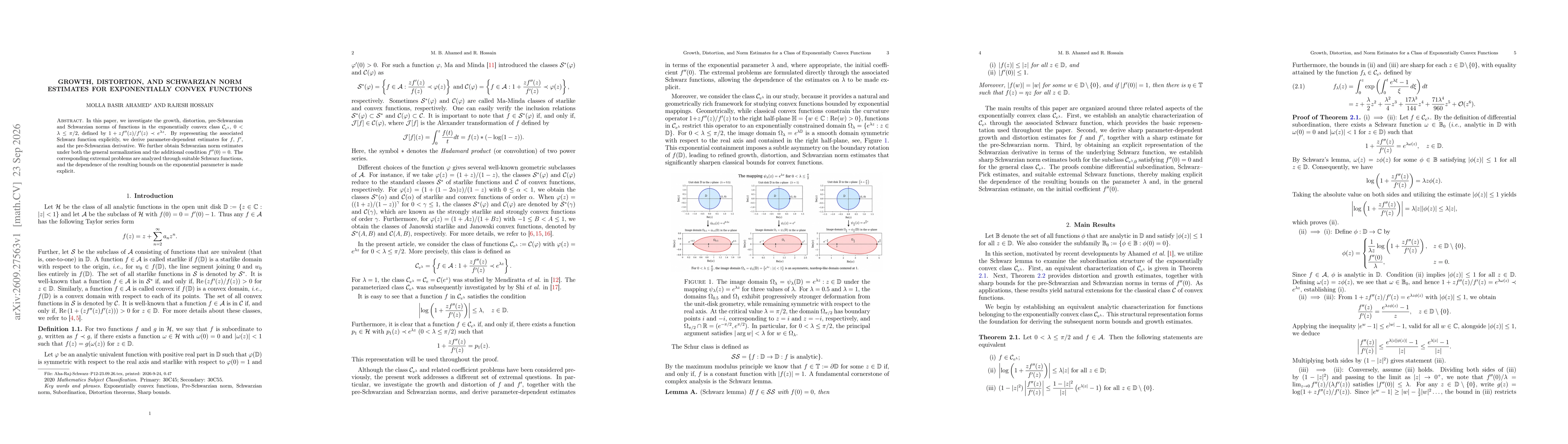 Thumbnail for Growth, Distortion, and Schwarzian Norm Estimates for Exponentially Convex Functions