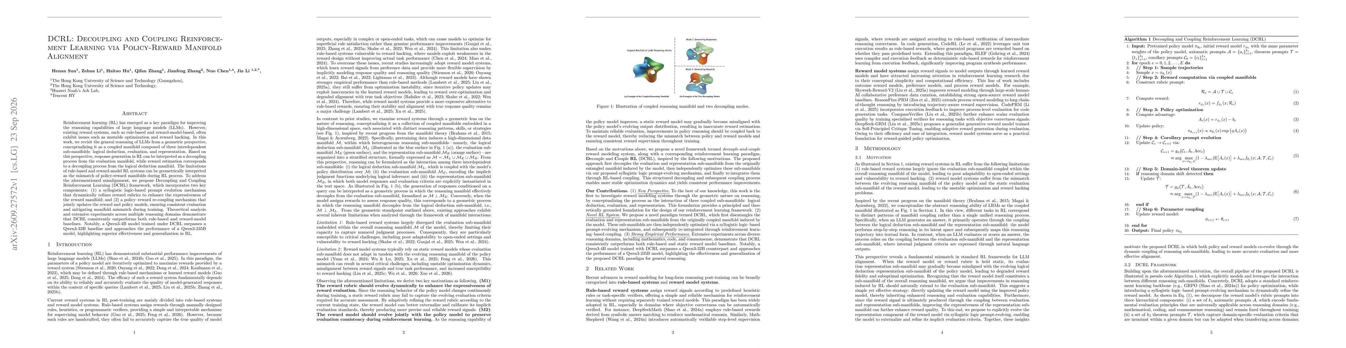 Thumbnail for DCRL: Decoupling and Coupling Reinforcement Learning via Policy-Reward Manifold Alignment