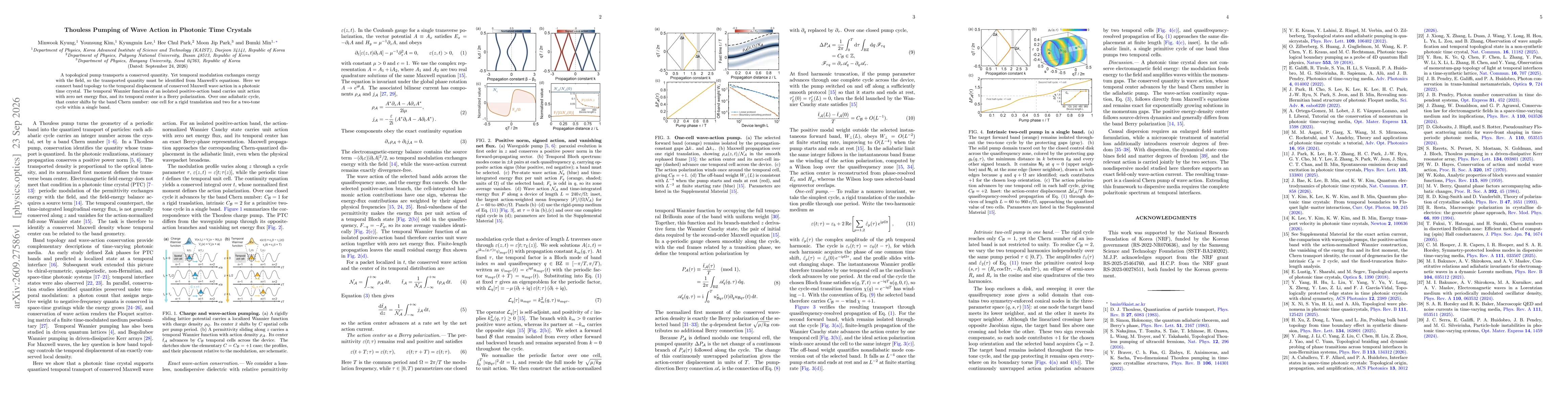 Thumbnail for Thouless Pumping of Wave Action in Photonic Time Crystals