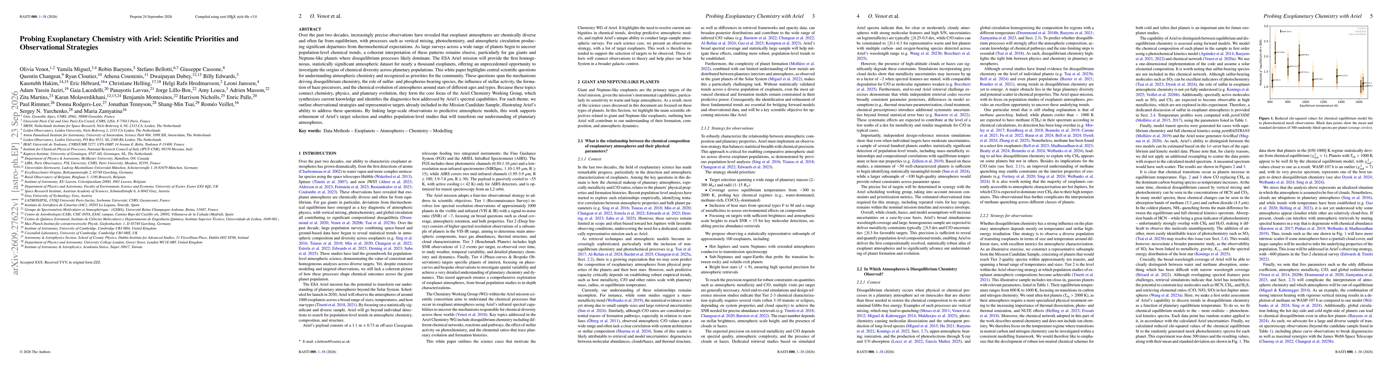 Thumbnail for Probing Exoplanetary Chemistry with Ariel: Scientific Priorities and Observational Strategies