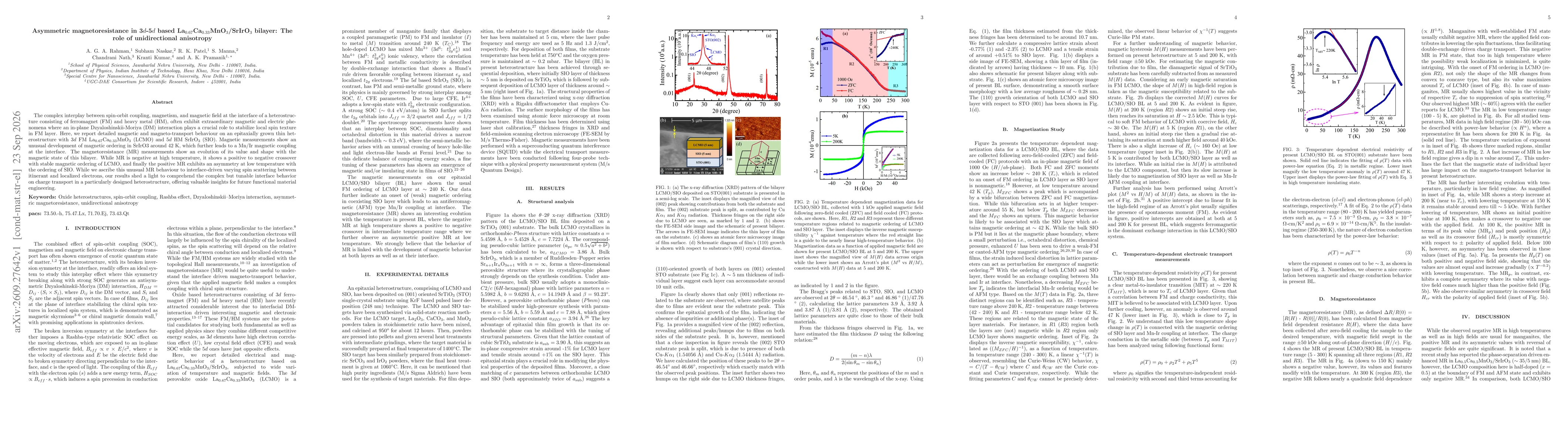 Thumbnail for Asymmetric magnetoresistance in 3$d$-5$d$ based La$_{0.67}$Ca$_{0.33}$MnO$_3$/SrIrO$_3$ bilayer: The role of unidirectional anisotropy