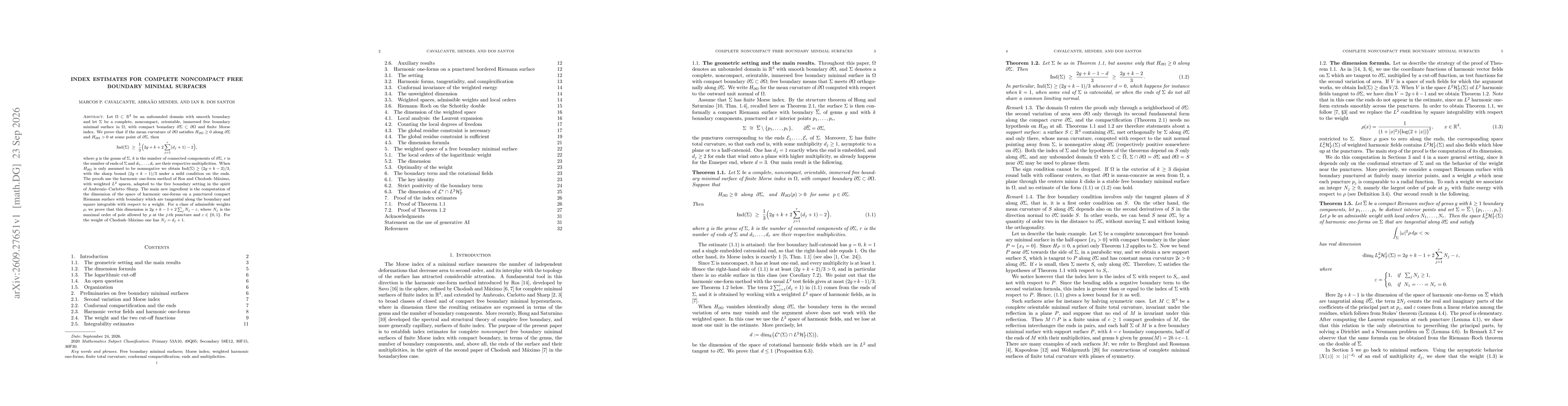 Thumbnail for Index estimates for complete noncompact free boundary minimal surfaces