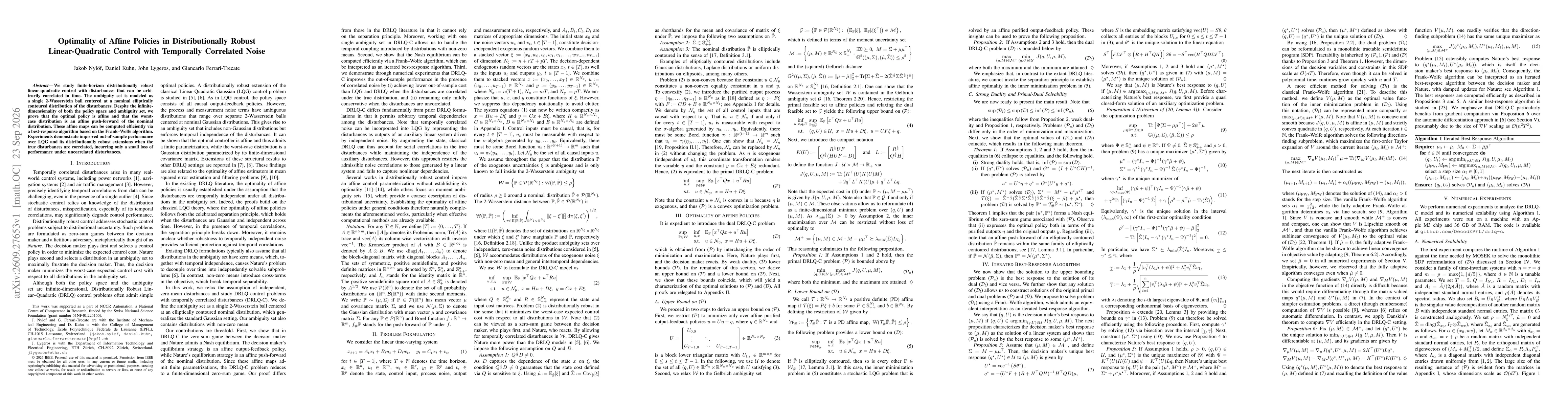 Thumbnail for Optimality of Affine Policies in Distributionally Robust Linear-Quadratic Control with Temporally Correlated Noise