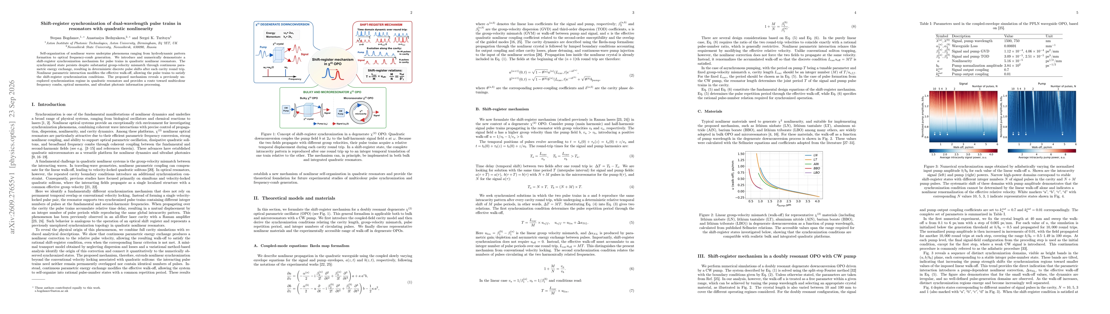 Thumbnail for Shift-register synchronization of dual-wavelength pulse trains in resonators with quadratic nonlinearity