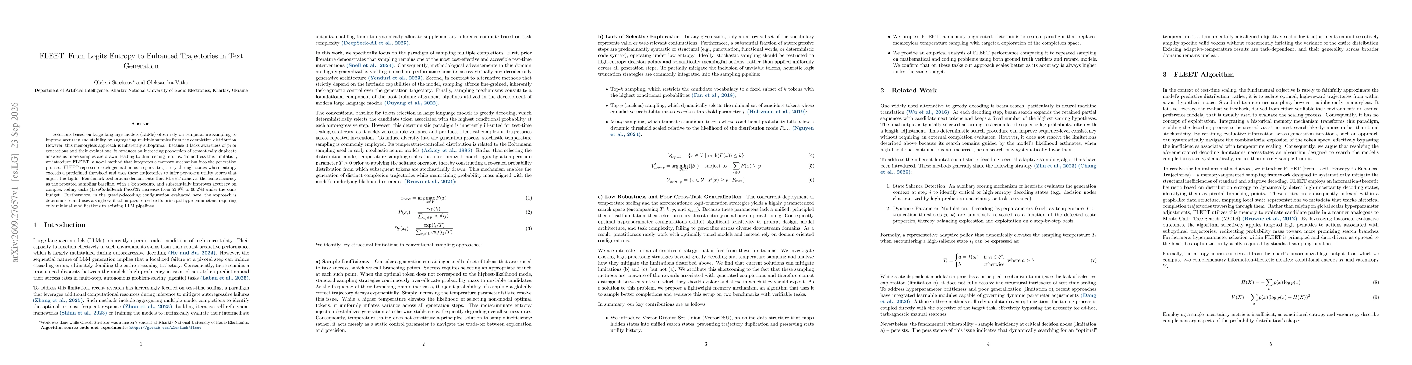 Thumbnail for FLEET: From Logits Entropy to Enhanced Trajectories in Text Generation