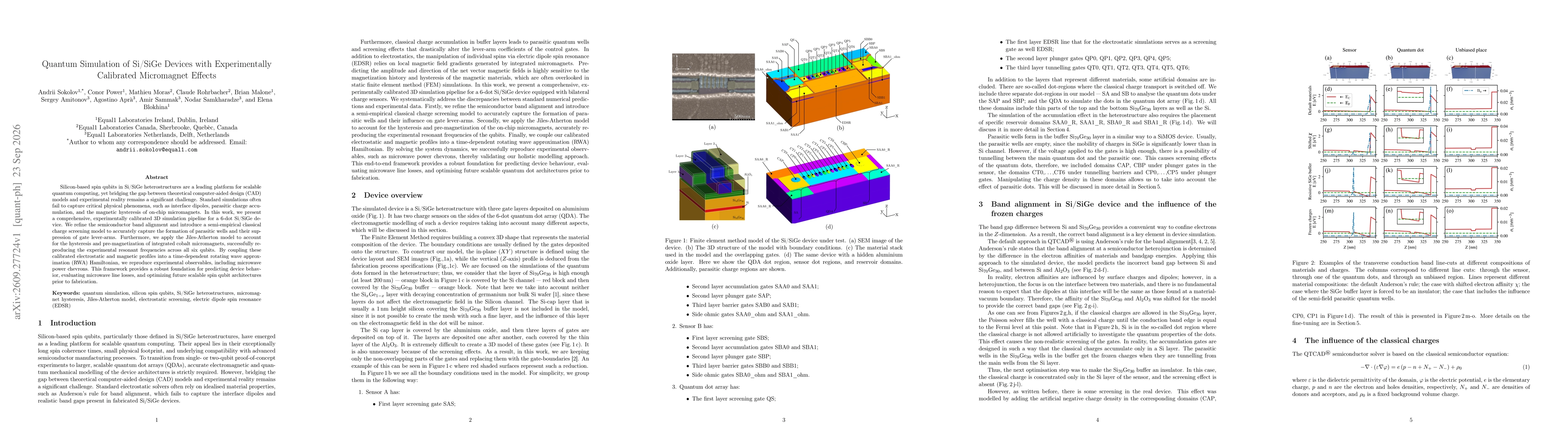 Thumbnail for Quantum Simulation of Si/SiGe Devices with Experimentally Calibrated Micromagnet Effects
