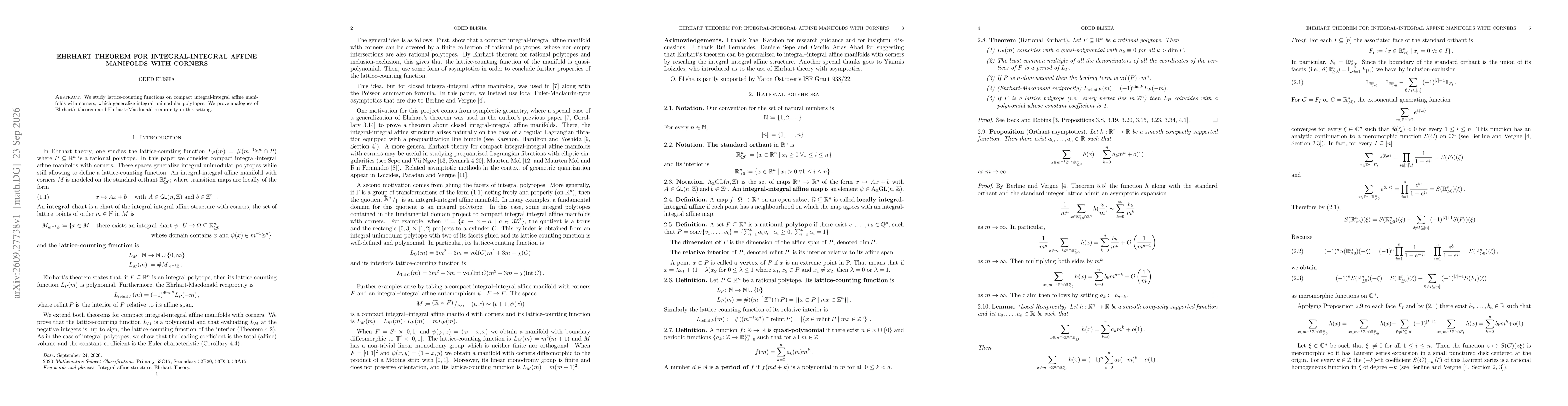 Thumbnail for Ehrhart theorem for integral-integral affine manifolds with corners