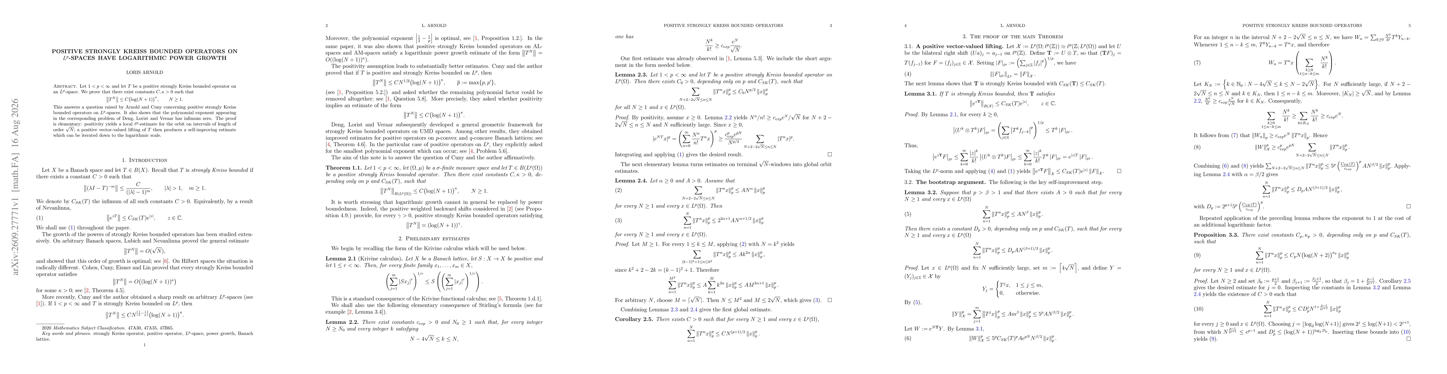 Thumbnail for Positive strongly Kreiss bounded operators on $L^p$-spaces have logarithmic power growth