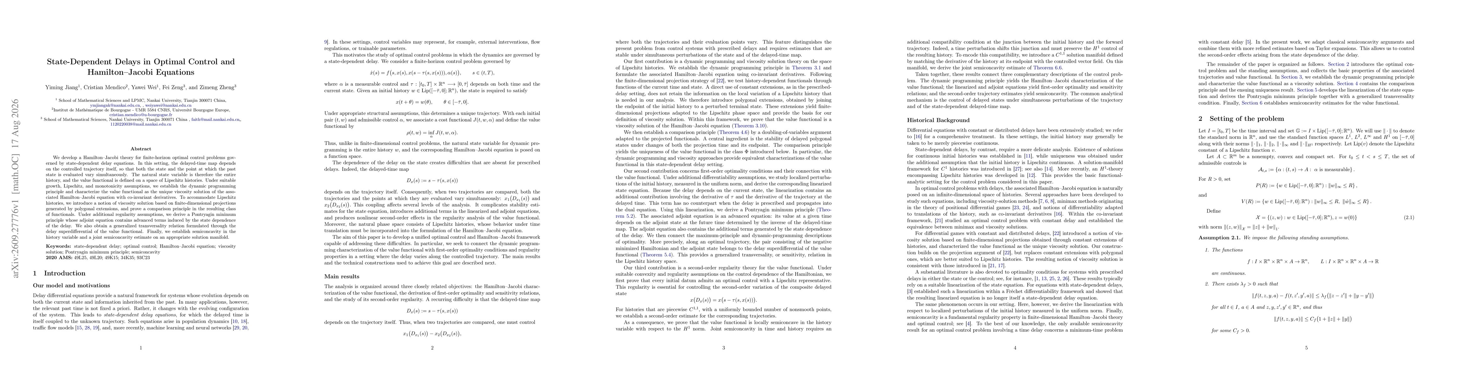 Thumbnail for State-Dependent Delays in Optimal Control and Hamilton--Jacobi Equations