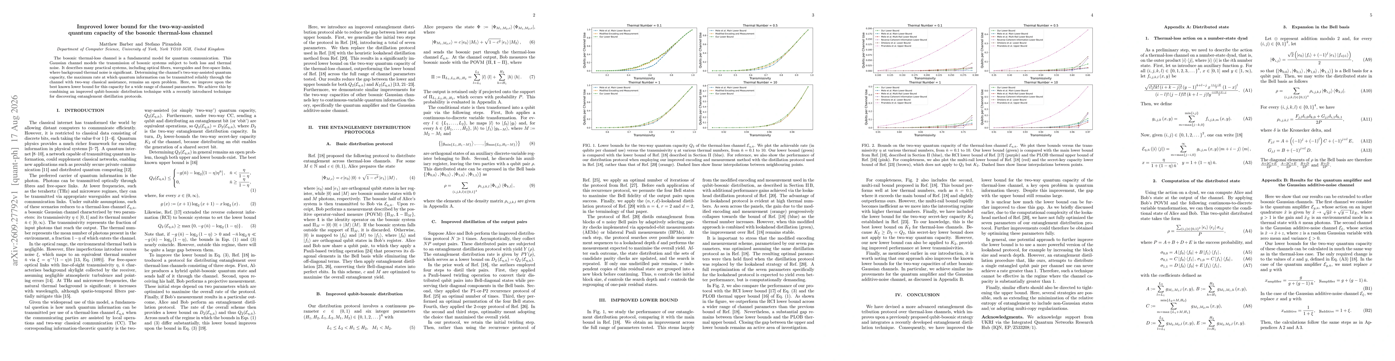 Thumbnail for Improved lower bound for the two-way-assisted quantum capacity of the bosonic thermal-loss channel