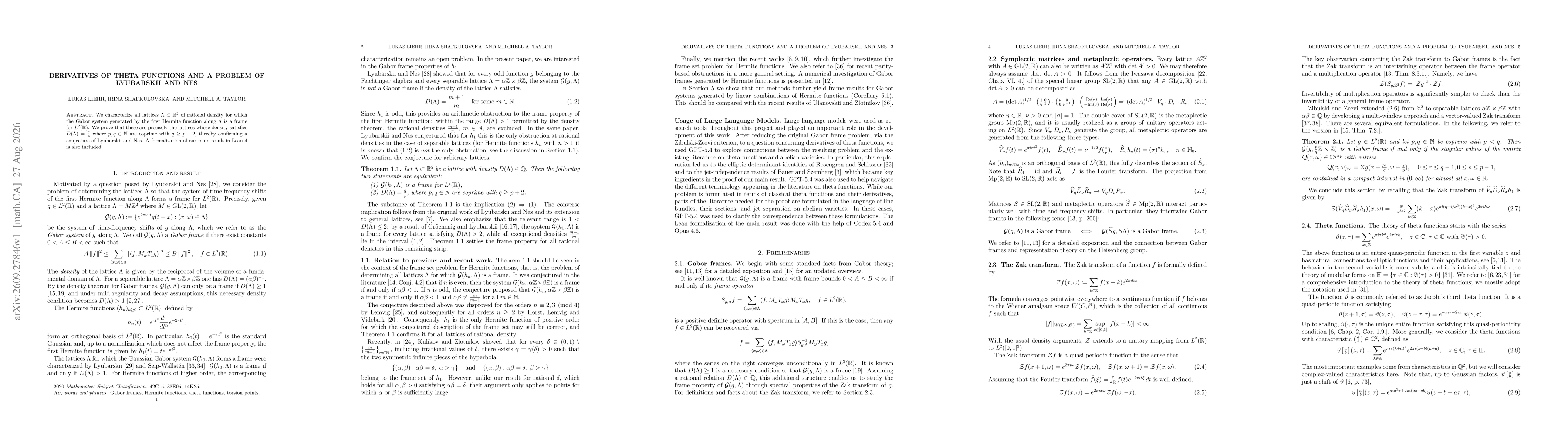 Thumbnail for Derivatives of Theta Functions and a Problem of Lyubarskii and Nes