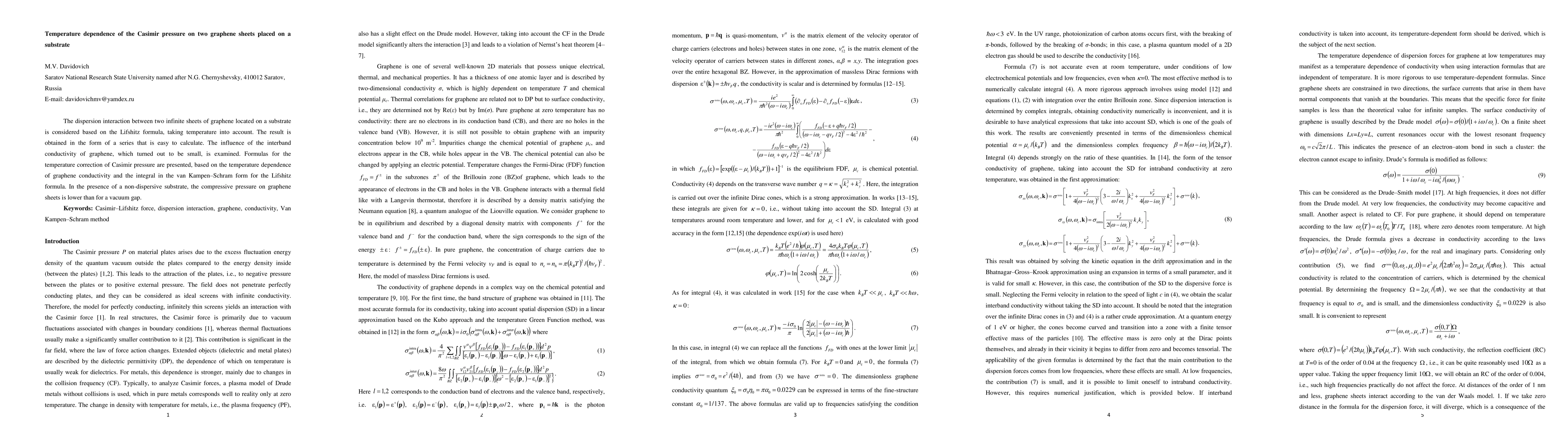 Thumbnail for Temperature dependence of the Casimir pressure on two graphene sheets placed on a substrate