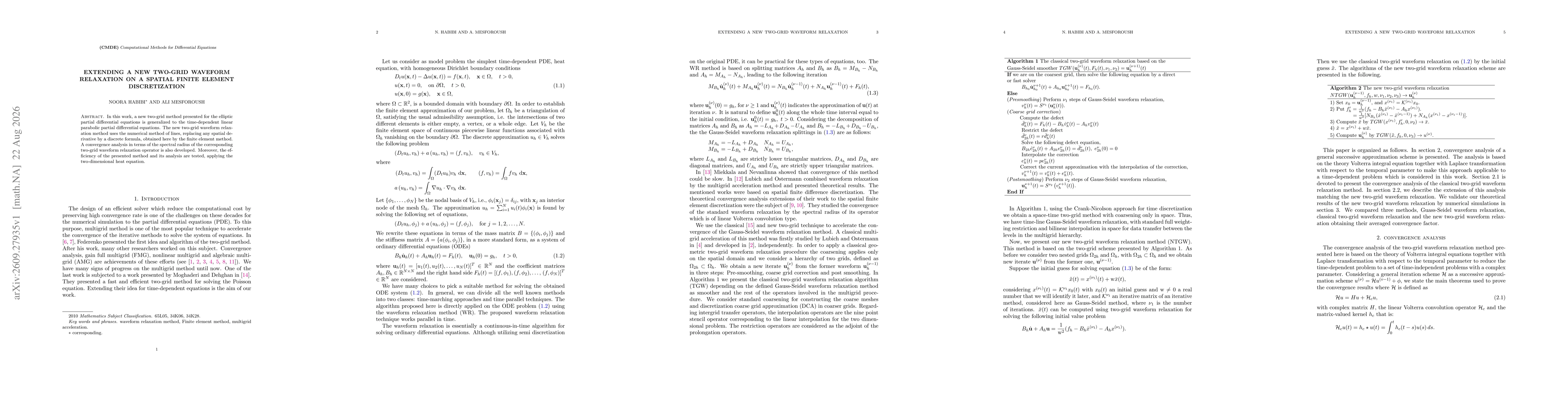 Thumbnail for Extending a new two-grid waveform relaxation on a spatial finite element discretization