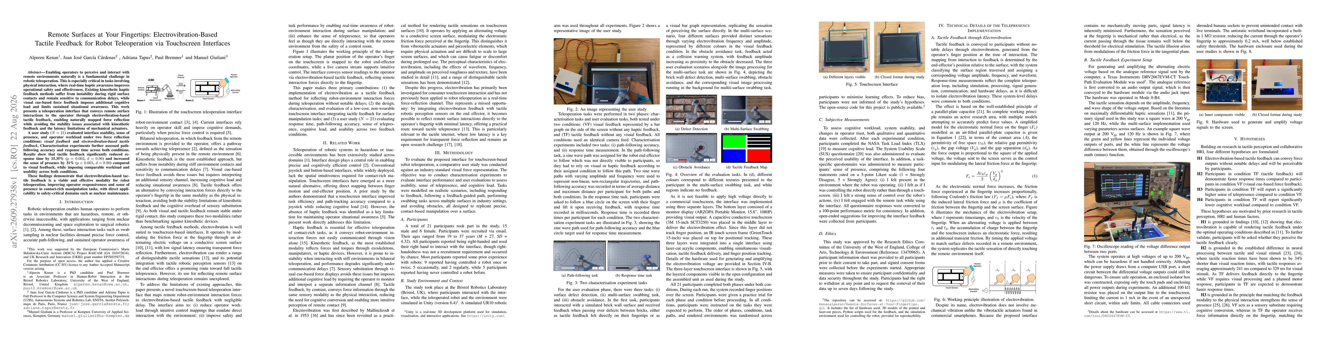 Thumbnail for Remote Surfaces at Your Fingertips: Electrovibration-Based Tactile Feedback for Robot Teleoperation via Touchscreen Interfaces